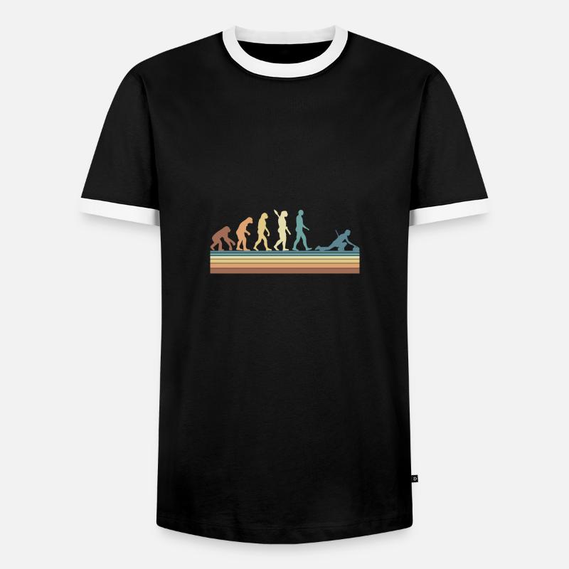 Evolution Curling Team - Men's Ringer Shirt - black/white
