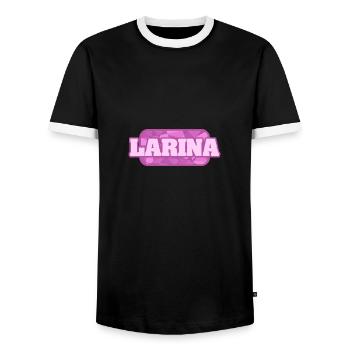 Larina als Gesundheit - Männer Kontrast-T-Shirt - Schwarz/Weiß - Vorne - AI Model Female 172 light (172cm) & AI Model Male 178 light (178cm)