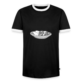 Äthiopische Küche Injera Brot National Gericht - Männer Kontrast-T-Shirt - Schwarz/Weiß - Vorne - AI Model Female 172 light (172cm) & AI Model Male 178 light (178cm)