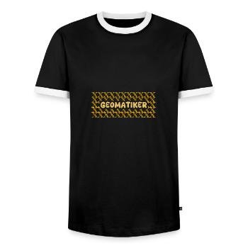 Job Geomatics Engineer - Men's Ringer Shirt - black/white - Front - AI Model Female 172 light (172cm) & AI Model Male 178 light (178cm)