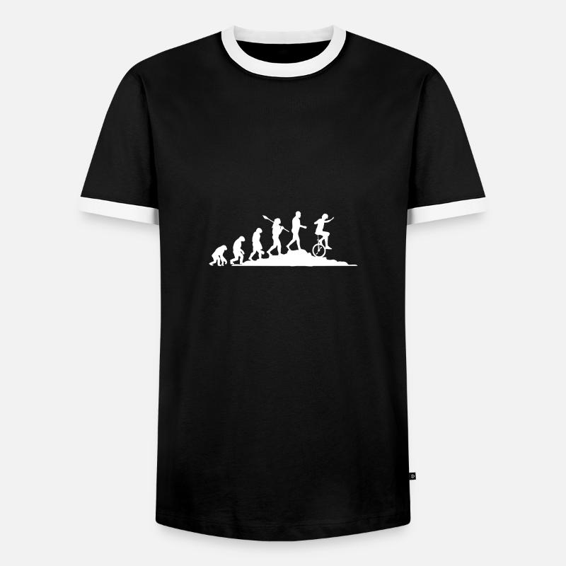 Einrad Evolution - Männer Kontrast-T-Shirt - Schwarz/Weiß