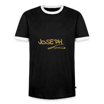 Joseph als Vorname - Männer Kontrast-T-Shirt - Schwarz/Weiß - Vorne - AI Model Female 172 light (172cm) & AI Model Male 178 light (178cm)