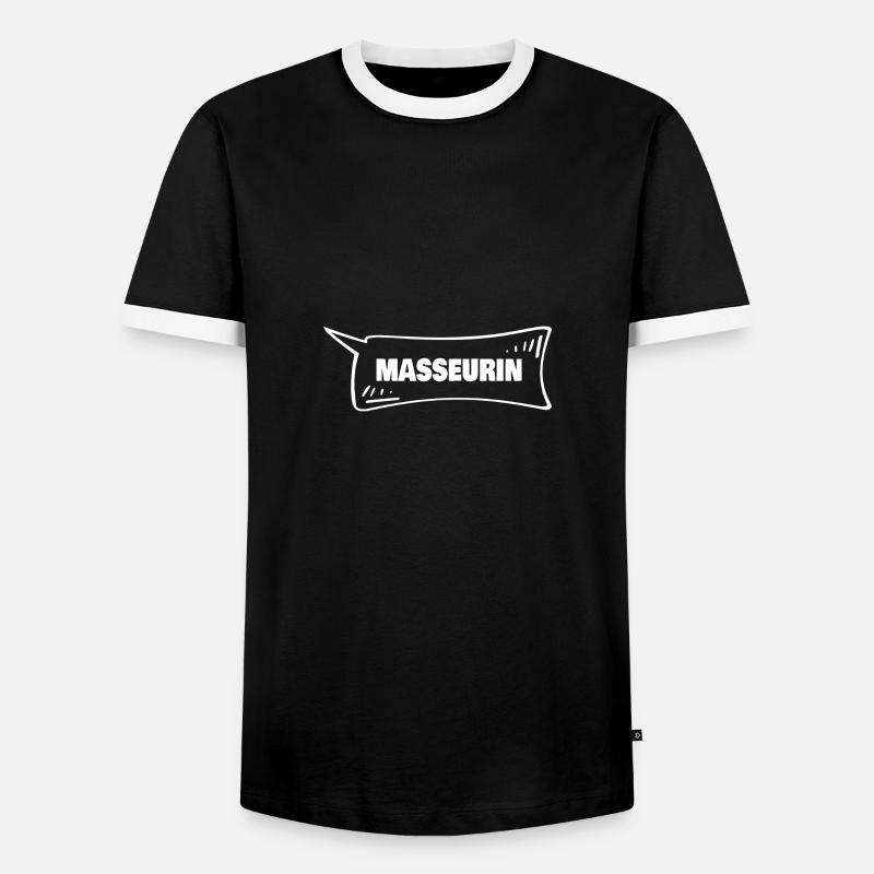 Speech bubble masseuse - Men's Ringer Shirt - black/white