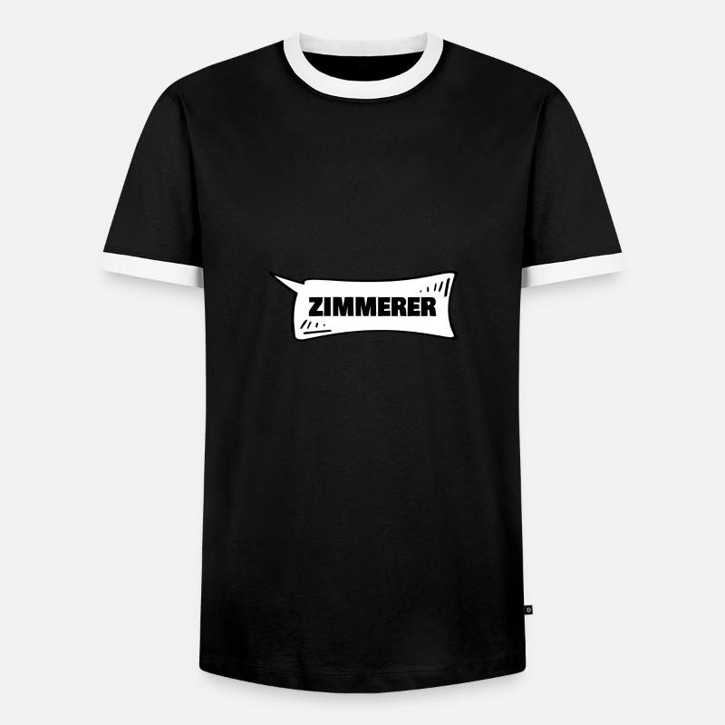 Zimmerer als Sprechblase - Männer Kontrast-T-Shirt - Schwarz/Weiß
