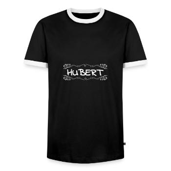 Hubert als Name - Männer Kontrast-T-Shirt - Schwarz/Weiß - Vorne - AI Model Female 172 light (172cm) & AI Model Male 178 light (178cm)