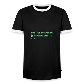 tim - Männer Kontrast-T-Shirt - Schwarz/Weiß - Vorne - AI Model Female 172 light (172cm) & AI Model Male 178 light (178cm)