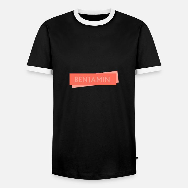 Benjamin - Männer Kontrast-T-Shirt - Schwarz/Weiß