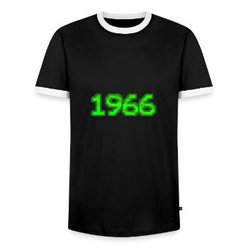 Nerd 1966 - Men's Ringer Shirt - black/white - Front - AI Model Female 172 light (172cm) & AI Model Male 178 light (178cm)