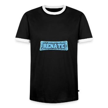 Name Renate - Männer Kontrast-T-Shirt - Schwarz/Weiß - Vorne - AI Model Female 172 light (172cm) & AI Model Male 178 light (178cm)