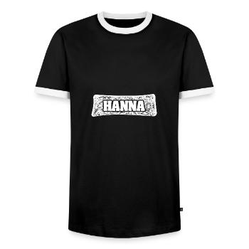 Geschenk für Hanna - Männer Kontrast-T-Shirt - Schwarz/Weiß - Vorne - AI Model Female 172 light (172cm) & AI Model Male 178 light (178cm)