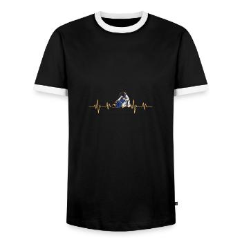 Jiu Jitsu Girls BJJ Martial Arts Martial Arts - Men's Ringer Shirt - black/white - Front - AI Model Female 172 light (172cm) & AI Model Male 178 light (178cm)