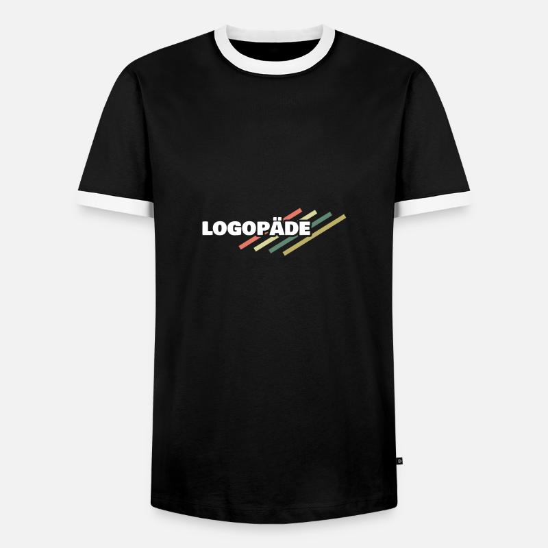 Logopäde als Arbeitsplatz - Männer Kontrast-T-Shirt - Schwarz/Weiß