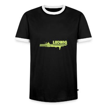 Cadeau pour Ludwig - T-shirt contrasté Homme - noir/blanc - Devant - AI Model Female 172 light (172cm) & AI Model Male 178 light (178cm)