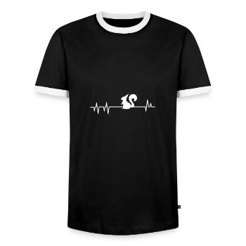 Squirrel squirrel squirrel-lover-S - Men's Ringer Shirt - black/white - Front - AI Model Female 172 light (172cm) & AI Model Male 178 light (178cm)