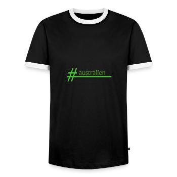 australien - Männer Kontrast-T-Shirt - Schwarz/Weiß - Vorne - AI Model Female 172 light (172cm) & AI Model Male 178 light (178cm)