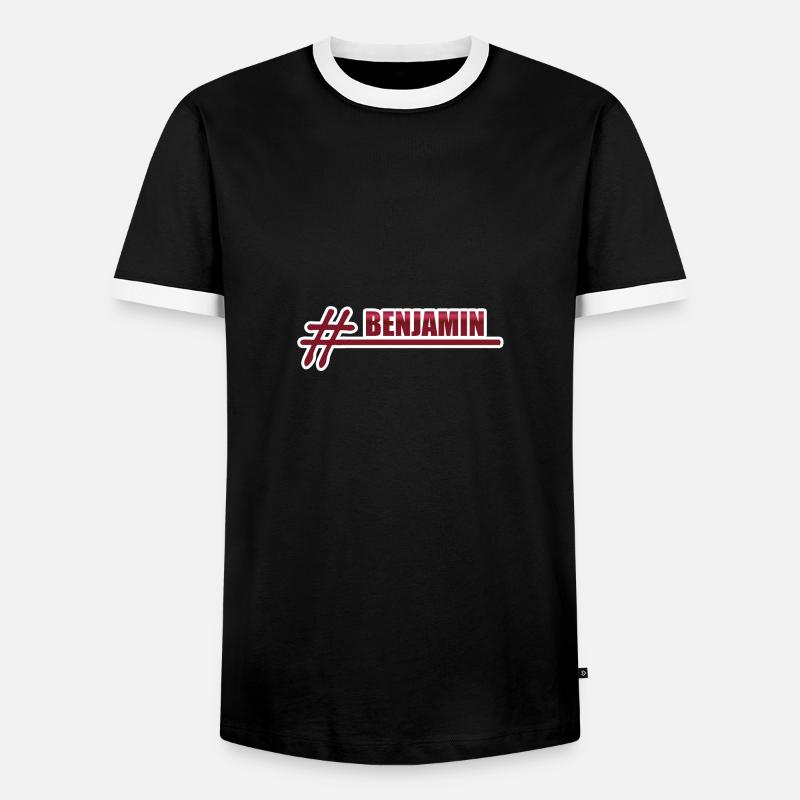 BENJAMIN Benjamin - Männer Kontrast-T-Shirt - Schwarz/Weiß