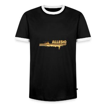 Peinture Allesio - T-shirt contrasté Homme - noir/blanc - Devant - AI Model Female 172 light (172cm) & AI Model Male 178 light (178cm)