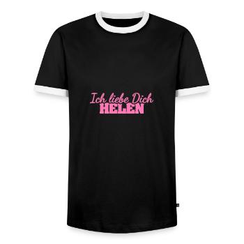 Geschenk für Helen - Männer Kontrast-T-Shirt - Schwarz/Weiß - Vorne - AI Model Female 172 light (172cm) & AI Model Male 178 light (178cm)