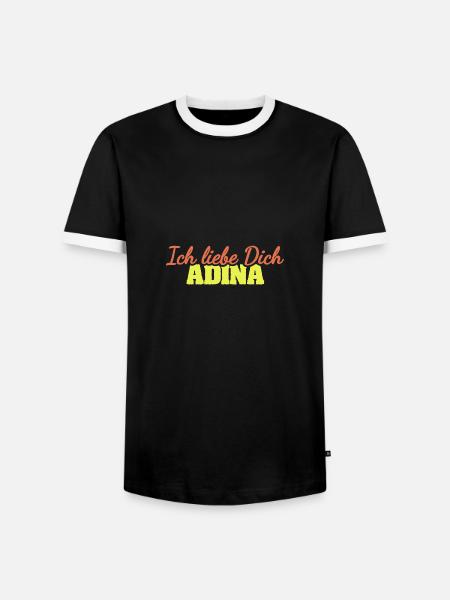 Adina als Liebe - Männer Kontrast-T-Shirt - Schwarz/Weiß