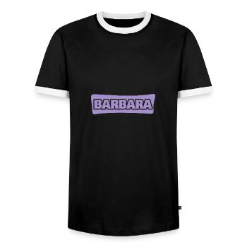 Vorname Barbara - Männer Kontrast-T-Shirt - Schwarz/Weiß - Vorne - AI Model Female 172 light (172cm) & AI Model Male 178 light (178cm)