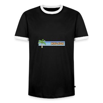 Cadeau pour Malaga - T-shirt contrasté Homme - noir/blanc - Devant - AI Model Female 172 light (172cm) & AI Model Male 178 light (178cm)