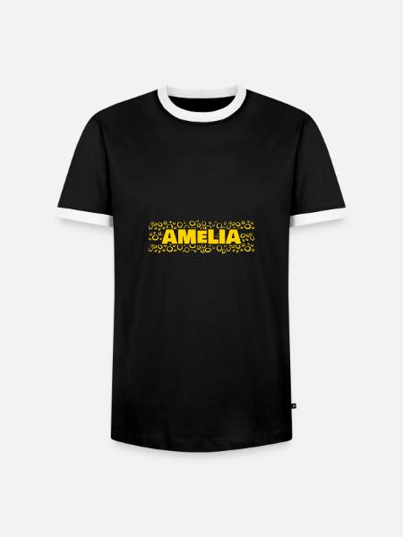 First name Amelia - Men's Ringer Shirt - black/white