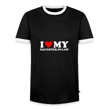 Ich liebe meine Schwiegertochter - Männer Kontrast-T-Shirt - Schwarz/Weiß - Vorne - AI Model Female 172 light (172cm) & AI Model Male 178 light (178cm)