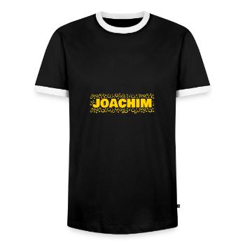 Cadeau pour Joachim - T-shirt contrasté Homme - noir/blanc - Devant - AI Model Female 172 light (172cm) & AI Model Male 178 light (178cm)