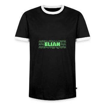 Gift for Elijah - Men's Ringer Shirt - black/white - Front - AI Model Female 172 light (172cm) & AI Model Male 178 light (178cm)