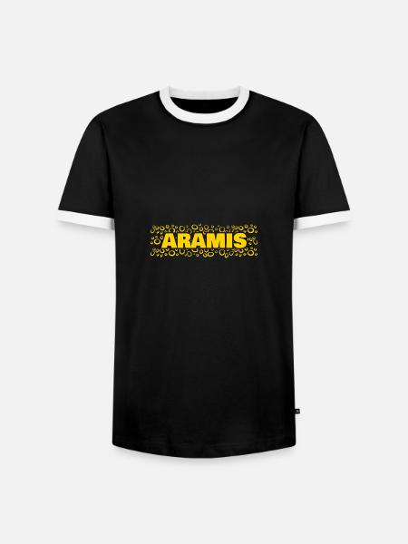 Gift for Aramis - Men's Ringer Shirt - black/white
