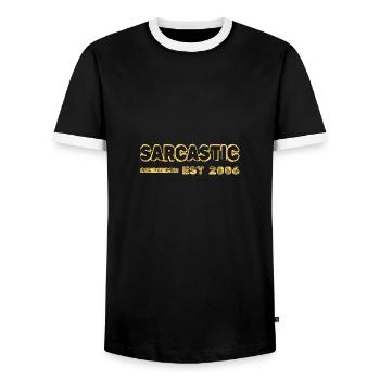 Sarcastic 2006 - Männer Kontrast-T-Shirt - Schwarz/Weiß - Vorne - AI Model Female 172 light (172cm) & AI Model Male 178 light (178cm)