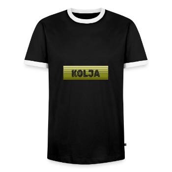Cadeau pour Kolja - T-shirt contrasté Homme - noir/blanc - Devant - AI Model Female 172 light (172cm) & AI Model Male 178 light (178cm)