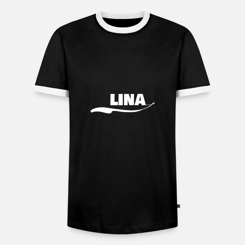 First name lina - Men's Ringer Shirt - black/white