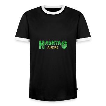 Gift for Andre - Men's Ringer Shirt - black/white - Front - AI Model Female 172 light (172cm) & AI Model Male 178 light (178cm)