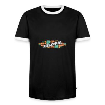 Joshua Joshua Joshua - Men's Ringer Shirt - black/white - Front - AI Model Female 172 light (172cm) & AI Model Male 178 light (178cm)