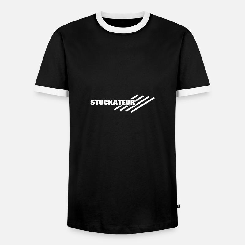 Workplace plasterer - Men's Ringer Shirt - black/white
