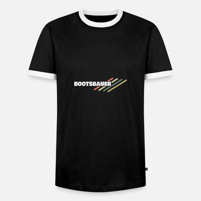 Workplace boat builder - Men's Ringer Shirt - black/white