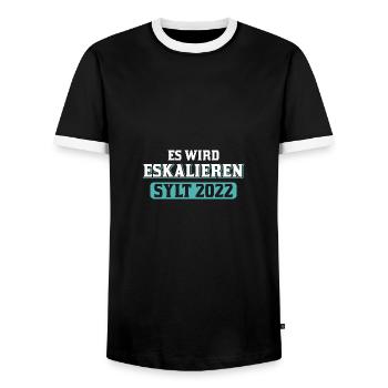 Nordsee Nordseeküste Urlaub Lieblingsinsel Sylt - Männer Kontrast-T-Shirt - Schwarz/Weiß - Vorne - AI Model Female 172 light (172cm) & AI Model Male 178 light (178cm)