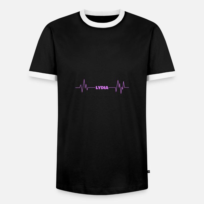 First name Lydia - Men's Ringer Shirt - black/white