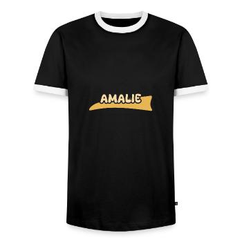 Vorname Amalie - Männer Kontrast-T-Shirt - Schwarz/Weiß - Vorne - AI Model Female 172 light (172cm) & AI Model Male 178 light (178cm)