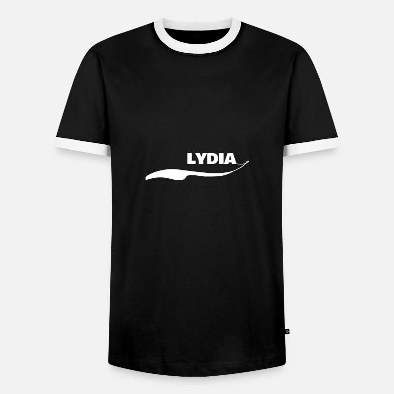 First name Lydia - Men's Ringer Shirt - black/white