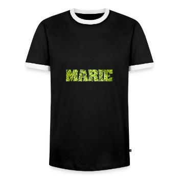 Marie Prénom féminin - T-shirt contrasté Homme - noir/blanc - Devant - AI Model Female 172 light (172cm) & AI Model Male 178 light (178cm)