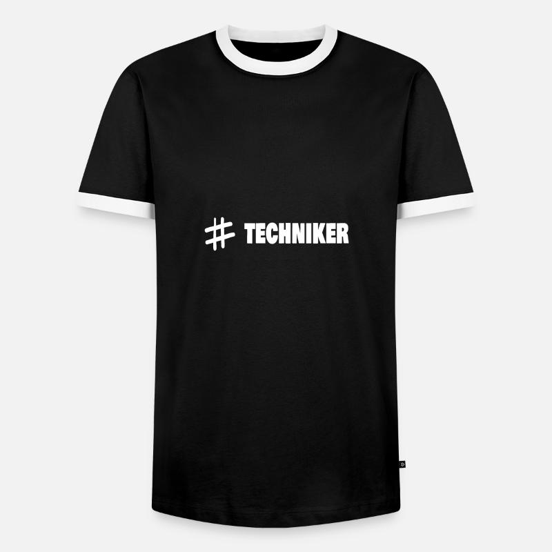 Techniker - Männer Kontrast-T-Shirt - Schwarz/Weiß