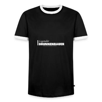 Occupation Brunnenbauer - Men's Ringer Shirt - black/white - Front - AI Model Female 172 light (172cm) & AI Model Male 178 light (178cm)