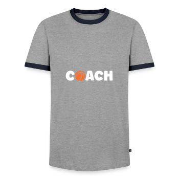 Coach de Basketball - T-shirt contrasté Homme - gris/marine  - Devant - AI Model Female 172 light (172cm) & AI Model Male 178 light (178cm)