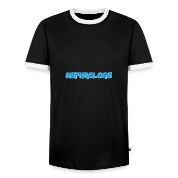 Néphrologue - T-shirt contrasté Homme - noir/blanc - Devant - AI Model Female 172 light (172cm) & AI Model Male 178 light (178cm)