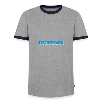 Sertisseurs de pierres précieuses - T-shirt contrasté Homme - gris/marine  - Devant - AI Model Female 172 light (172cm) & AI Model Male 178 light (178cm)