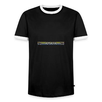 Geschenk für Amaya - Männer Kontrast-T-Shirt - Schwarz/Weiß - Vorne - AI Model Female 172 light (172cm) & AI Model Male 178 light (178cm)