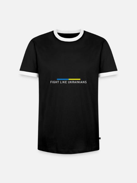 Kämpfe wie Ukrainer - Männer Kontrast-T-Shirt - Schwarz/Weiß
