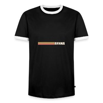 Ayana en tant que style - T-shirt contrasté Homme - noir/blanc - Devant - AI Model Female 172 light (172cm) & AI Model Male 178 light (178cm)